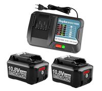XNJTG Batería de 12 V y 4,0 Ah BL1041B de Repuesto para Makita con Cargador de batería DC10SB DC10WD para makita batería de 10,8 V/12 V BL1016 BL1021B BL1040B BL1020B