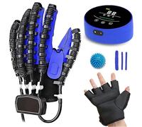 XNKLPY Guantes de Robot de Rehabilitación de Autoentrenamiento Dispositivo de Rehabilitación Guantes Artritis de para Ejercicio de Extensión de Dedos Ejercitador de Manos(Size:L Izquierdo,Color:Azul)