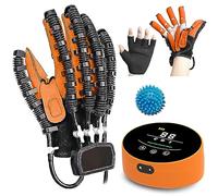 XNKLPY Guantes Robot de Rehabilitación Accidente Cerebrovascular Equipo de Rehabilitación de Mano para Parálisis Cerebral de Fisioterapia Mano(Size:Derecha L,Color:Naranja)