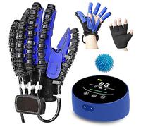 XNKLPY Guantes Robot de Rehabilitación Accidente Cerebrovascular Equipo de Rehabilitación de Mano para Parálisis Cerebral de Fisioterapia Mano(Size:XL Izquierdo,Color:Azul)