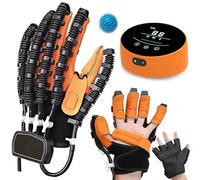 XNKLPY Guantes Robót de Rehabilitacion Mano, Aparato de Rehab de Manos para HemipléJicos Artrosis, Guantes de Tratamiento de Rehabilitación(A:Mano Izquierda B:Mano Derecha)(Size:A S,Color:Naranja)