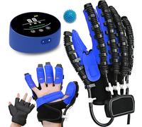 XNKLPY Guantes Robót de Rehabilitacion Mano, Aparato de Rehab de Manos para HemipléJicos Artrosis, Guantes de Tratamiento de Rehabilitación(A:Mano Izquierda B:Mano Derecha)(Size:B XXL,Color:Azul)