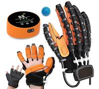 XNKLPY Guantes Robót de Rehabilitacion Mano, Aparato de Rehab de Manos para HemipléJicos Artrosis, Guantes de Tratamiento de Rehabilitación(A:Mano Izquierda B:Mano Derecha)(Size:B M,Color:Naranja)