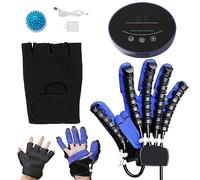 XNKLPY Mano Función Rehabilitación Robot Guantes Hemiplegia Accidente Cerebrovascular Dedos Rehabilitación Trainer Guantes de Fisioterapia(A:Mano Izquierda B:Mano Derecha)(Size:B L,Color:Azul)