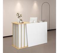 XNKLPY Mesa de Oficina Mostradores para Tiendas O Recepción Mueble Mostrador de Recepción con Mostrador, Mostrador Recepcions Peluqueria con 2 Cajonera para Oficina, Vestíbulo, Salón A 140cm
