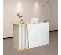 XNKLPY Mesa de Oficina Mostradores para Tiendas O Recepción Mueble Mostrador de Recepción con Mostrador, Mostrador Recepcions Peluqueria con 2 Cajonera para Oficina, Vestíbulo, Salón B 140cm