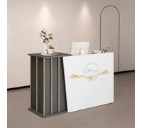XNKLPY Mesa de Oficina Mostradores para Tiendas O Recepción Mueble Mostrador de Recepción con Mostrador, Mostrador Recepcions Peluqueria con 2 Cajonera para Oficina, Vestíbulo, Salón C 100cm