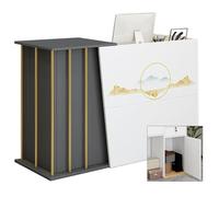 XNKLPY Mesa de Oficina Mostradores para Tiendas o Recepción Mueble Mostrador Recepcion Pequeño con 2 Cajonera y 4 Espacios de Almacenamiento Alta Capacidad, para Vestíbulos de Empresas