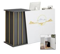 XNKLPY Mesa de Oficina Mostradores para Tiendas o Recepción Mueble Mostrador Recepcion Pequeño con 2 Cajonera y 4 Espacios de Almacenamiento Alta Capacidad, para Vestíbulos de Empresas
