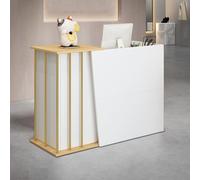 XNKLPY Mesa Mostrador Recepción Pequeño, Mostradores para Tiendas con Cerradura Cajóns, Mueble Escritorio para Recepción con Espacio de Almacenamiento, para Oficina Peluquería Negocio