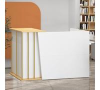 XNKLPY Mostrador de Recepción Mostrador de Cajero con Cerradura Cajón, Mueble Recepción Mostradores para Tiendas, con 4 Espacios de Almacenamiento Barra Bar, para Oficina Clínica Vestíbulos B 140cm