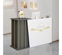 XNKLPY Mostrador Recepcion Madera con 4 Espacio de Almacenamiento Mostradores para Tiendas con 2 Cajones para Recepción para Oficina Clínica Tienda Ropa