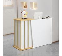XNKLPY Mostrador Recepcion Madera con 4 Espacio de Almacenamiento Mostradores para Tiendas con 2 Cajones para Recepción para Oficina Clínica Tienda Ropa