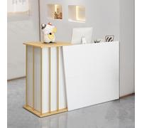 XNKLPY Mostrador Recepcion Madera con 4 Espacio de Almacenamiento Mostradores para Tiendas con 2 Cajones para Recepción para Oficina Clínica Tienda Ropa