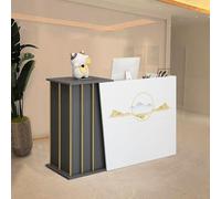 XNKLPY Mostrador Recepcion Madera con 4 Espacio de Almacenamiento Mostradores para Tiendas con Cajones con Cerradura, Oficina Escritorio de Recepción, Mueble Mostrador de Venta C 120cm