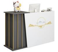 XNKLPY Mostrador Recepcion Madera Moderno, Mostradores para Tiendas con Cerradura Cajones, Mostradores Recepcion con 4 Espacio de Almacenamiento, para Oficina Clínica Vestíbulos de Empresas Hotel