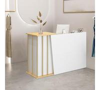 XNKLPY Mostrador Recepcion Pequeño, Mostrador de Recepción con Mostrador, Mostradores para Tiendas con 2 Cajone, Mueble de Recepción para Clinica Oficina O Restaurante A 120cm