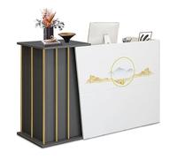XNKLPY Mostrador Recepciones Peluqueria con Cajón Cerradura, Mesa de Mostrador con Gran Espacio de Almacenaje, Mueble Mostrador Recepcion para Hotel Supermercados Tiendas de Ropa C 120cm