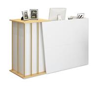 XNKLPY Mostrador Recepciones Peluqueria con Cajón Cerradura, Mesa de Mostrador con Gran Espacio de Almacenaje, Mostrador de Recepción para Tiendas o Recepción Mueble Vestíbulos de Empresas A 120cm