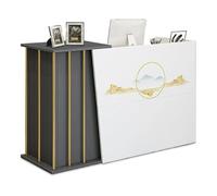 XNKLPY Mostrador Recepciones Peluqueria con Cajón Cerradura, Mesa de Mostrador con Gran Espacio de Almacenaje, Mostrador de Recepción para Tiendas o Recepción Mueble Vestíbulos de Empresas C 120cm