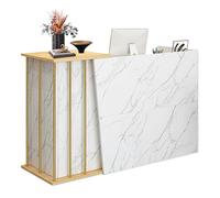 XNKLPY Mostrador Recepciones Peluqueria con Cajón Cerradura, Mesa de Mostrador con Gran Espacio de Almacenaje, Mueble Mostrador Recepcion para Hotel Supermercados Tiendas de Ropa B 140cm