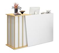 XNKLPY Mostrador Recepciones Peluqueria con Cajón Cerradura, Mesa de Mostrador con Gran Espacio de Almacenaje, Mueble Mostrador Recepcion para Hotel Supermercados Tiendas de Ropa A 120cm