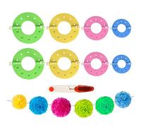xnnmzhao Pompom Maker, 8 Piezas Fluff Ball Weaver Needle PomPom Maker Sets, 4 Tamaños Pom Pom Maker con 1 Craft Tijeras Lana Hilo Knitting Craft Tool Set