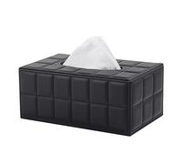 XNONE Caja de pañuelos de piel rectangular para pañuelos, soporte para pañuelos, caja de pañuelos, servilleta, caja de pañuelos, soporte para cómoda, baño, coches, oficina, decoración, negro