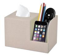 XNONE Portapañuelos de Papel in Cuero,Cuadrado Caja de Pañuelos de Papel,con 2 estantes Laterales de Almacenamiento,Magnética,Servilletero para la Oficina en Casa,Decoración de Coche Automotive