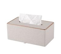 XNONE Soporte para caja de pañuelos, cubierta de caja de pañuelos de piel, caja de papel rectangular moderna, fondo reforzado con imanes, apto para casa, hotel, restaurante, oficina, coche (beige)