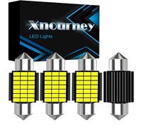 Xnourney 4 Últimas bombillas LED festoon de abanico de 12-24V DE3175 C5W 31mm bombillas LED de chip blanco de 6500 k, sin errores 1,25 "canbus, para lámparas de techo circular en tarjeta