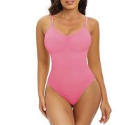Xnova Body Moldeador Mujer Reductoras Control de Abdomen, Tanga Shapewear Bodysuit Reductor Lencería Moldeadora Corset Reductor Cintura (Rosa, L)