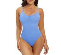 Xnova Body Moldeador Mujer Reductoras Control de Abdomen, Tanga Shapewear Bodysuit Reductor Lencería Moldeadora Corset Reductor Cintura (Azul Cielo, S)