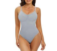 Xnova Body Moldeador Mujer Reductoras Control de Abdomen, Tanga Shapewear Bodysuit Reductor Lencería Moldeadora Corset Reductor Cintura (Azul Gris, S)