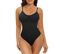 Xnova Body Moldeador Mujer Reductoras Control de Abdomen, Tanga Shapewear Bodysuit Reductor Lencería Moldeadora Corset Reductor Cintura (Negro, M)