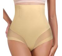 Xnova Fajas Reductoras Mujer Braga Faja Reductora Invisible, Braguita Reductora Abdomen Sin Costuras Shapewear Bragas, Braguitas Tanga Alta Moldeadoras Vientre Plano Body Reductor (Beis, M)