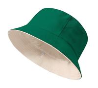 Xnova Sombrero de Pescador para el Sol Unisex, Reversibles Bucket Hat Algodón Plegables, Ligero Cabezas Grandes Cubo Sombreros de Playa Senderismo para Hombres Mujeres (Verde-Beige, L:60-62cm)