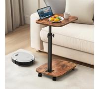 XNSDXV Mesa de sofá para sofá, bandeja de TV giratoria de 360° para espacios pequeños, mesas auxiliares de altura ajustable para comer, mesa auxiliar en forma de C para sala de estar, dormitorio, sofá