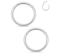 Xnsjeyy Aros de nariz Astm F136 de titanio con bisagras, segmento de tabique, labio, tragus, hélice, daith, rook, caracola, cartílago, lóbulo, joyería para mujeres y hombres, calibre 16, 6 mm