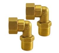 XNTONG Juego de 2 Codos de Latón de 90°, Conector 1/2" IPS Macho a Hembra, Accesorios Resistentes y Antifugas para Grifo de Bañera, Ducha, Fregadero de Cocina, Lavabo, Calentador de Agua