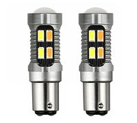 Xnuiasqe 2 Bombillas LED de Doble Color 1157 BAY15D P21/5W 5630 20SMD Canbus Freno de Coche LáMpara de Marcha AtráS SeñAl de áMbar A