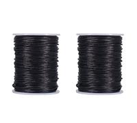 Xnuiasqe 2 cordones de poliéster de de rata, 295 pies de 2 mm, cuerda negra para pulseras de macramé, fabricación de joyas, artes y manualidades