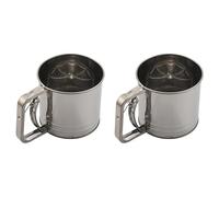 Xnuiasqe 2 tamices de harina de acero inoxidable grandes para hornear azúcar en polvo