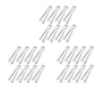 Xnuiasqe 24 pinzas de plástico para servir bufé, mini pinzas para servir aperitivos, pinzas transparentes de cocina de 6.3 pulgadas, hielo pequeño