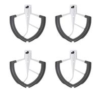 Xnuiasqe 4 batidores de borde flexible para batidora de soporte de elevación de , de mezcla de masa de 6 cuartos de galón con bordes de silicona flexibles