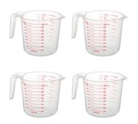 Xnuiasqe 4 tazas medidoras de 1000 ml para hornear, herramienta de cocina, de medición de plástico con escala