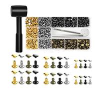 Xnuiasqe 480 Juegos de Remaches de, Remaches de Doble Tapa Tubulares, 4 Colores, 3 TamañOs, Pernos de Metal con Herramientas de FijacióN para/DIY