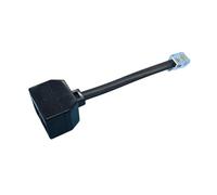 Xnuiasqe Adaptador de cable Ethernet de teléfono RJ12 6P6C de 1 a 2 cables de 25 cm, convertidor de cable fijo macho a hembra