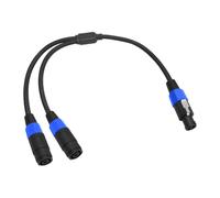 Xnuiasqe Cable Divisor Speakon Macho A 2 Hembra, Cable de Audio con Giratorio, Conector de Altavoz de 4 Núcleos NL4FC.
