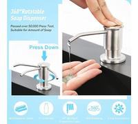 Xnuiasqe Dispensador de Jabón de Cocina Cromado para Encimera, para de Cocina, para Baño.